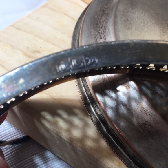 Vintage silver plate lidded relish tray glass insert 1930s Crescent silver - Picture 8 of 9